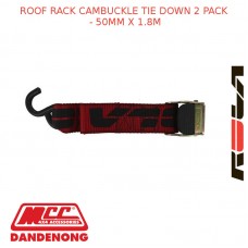 ROOF RACK CAMBUCKLE TIE DOWN 2 PACK - 50MM X 1.8M